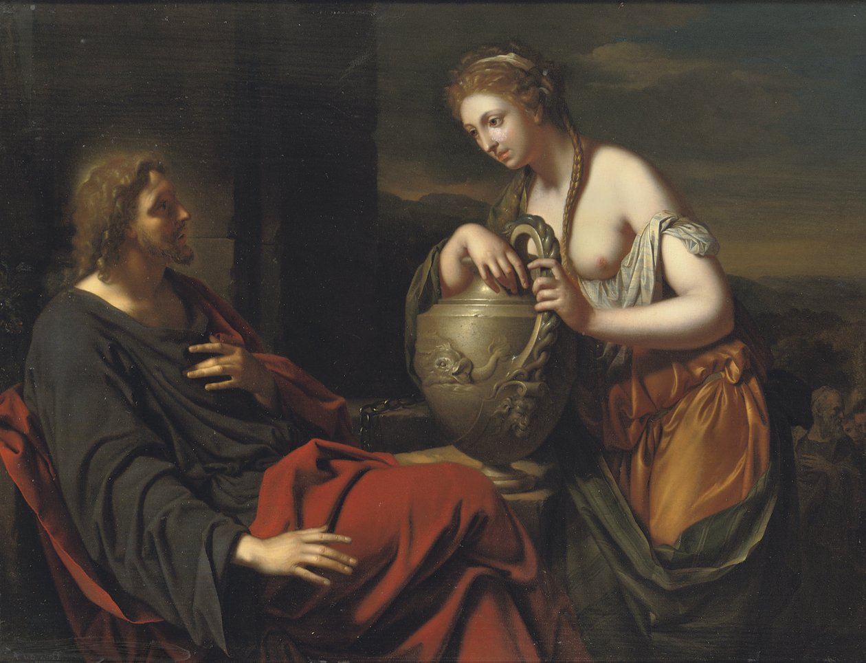 Christus en de vrouw uit Samaria bij de put door Adriaen van der Werff