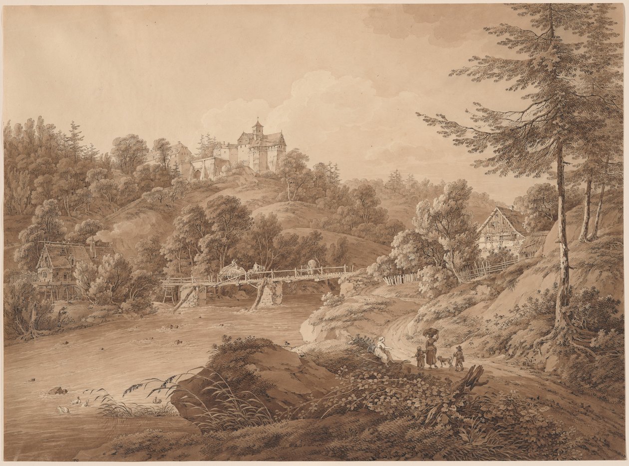 Kasteel Rauenstein Gezien vanaf de Rivieroever door Adrian Zingg