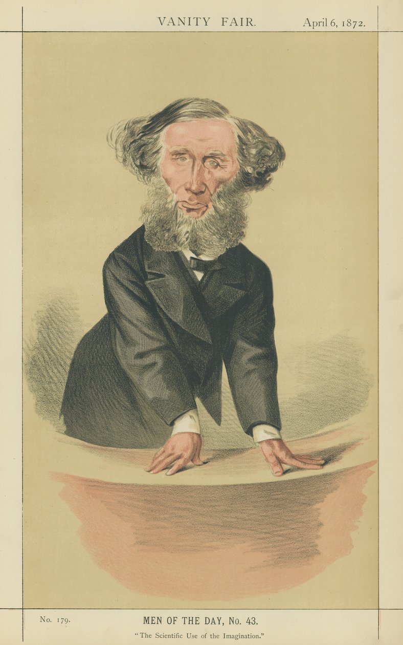 Professor John Tyndall (kleurenlitho) door Adriano Cecioni