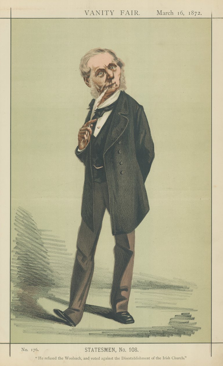 Sir Roundell Palmer (kleurenlitho) door Adriano Cecioni