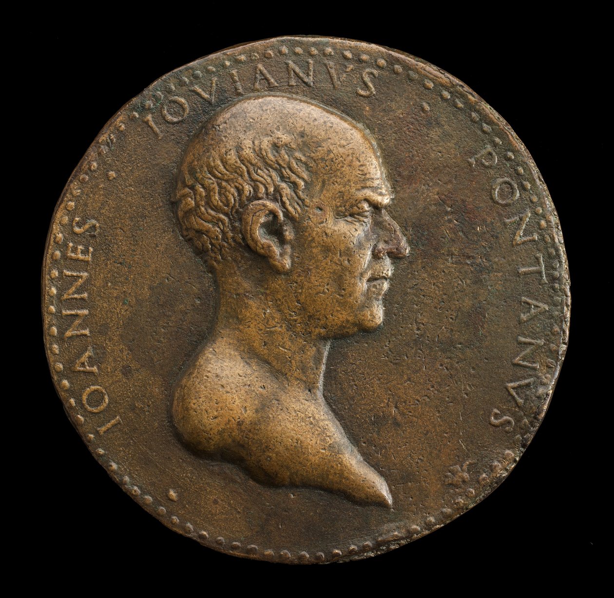 Giovanni Gioviano Pontano, 1426-1503, Dichter [voorzijde] door Adriano Fiorentino