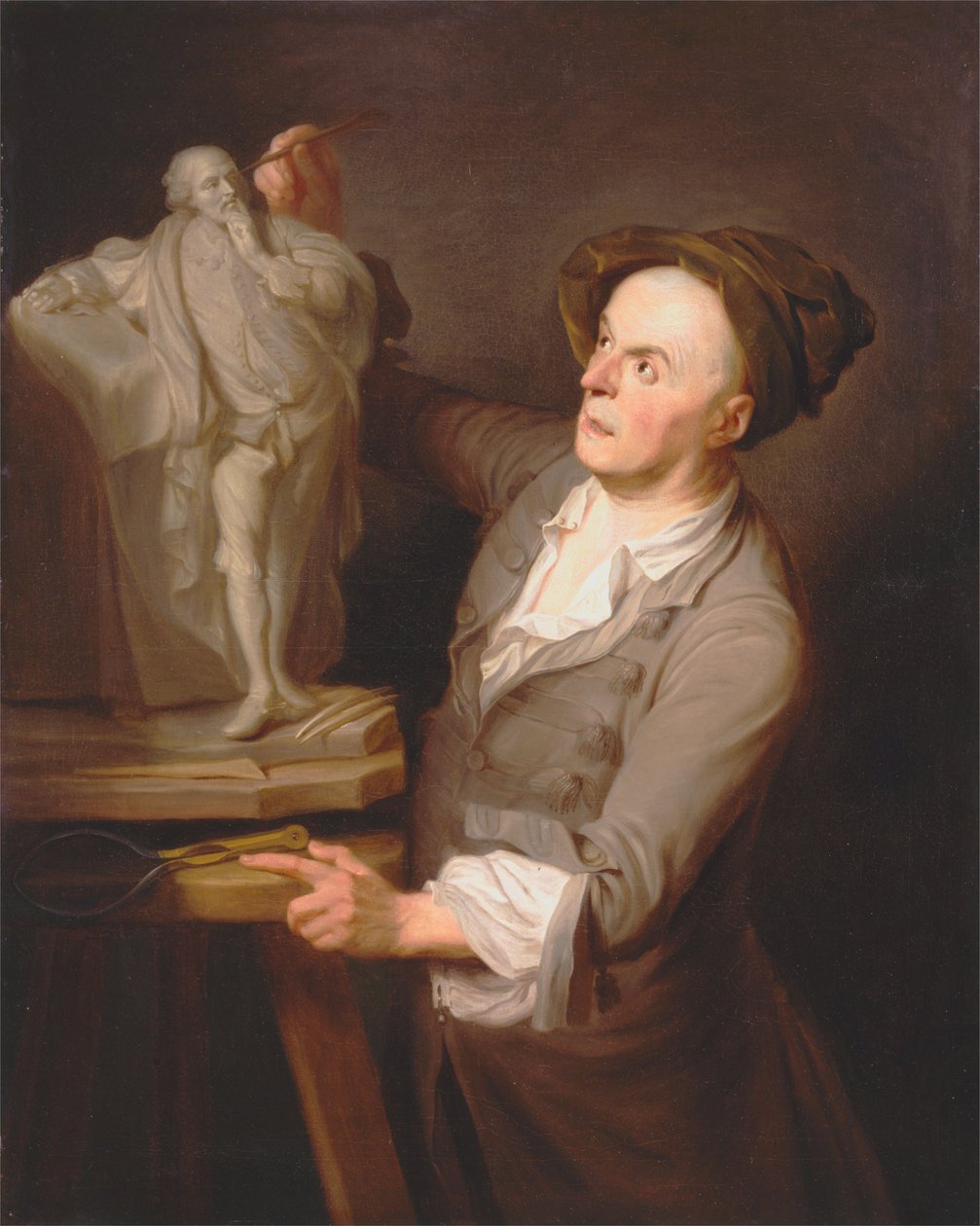 Louis-François Roubiliac modelleert zijn monument voor Shakespeare door Adrien Carpentiers