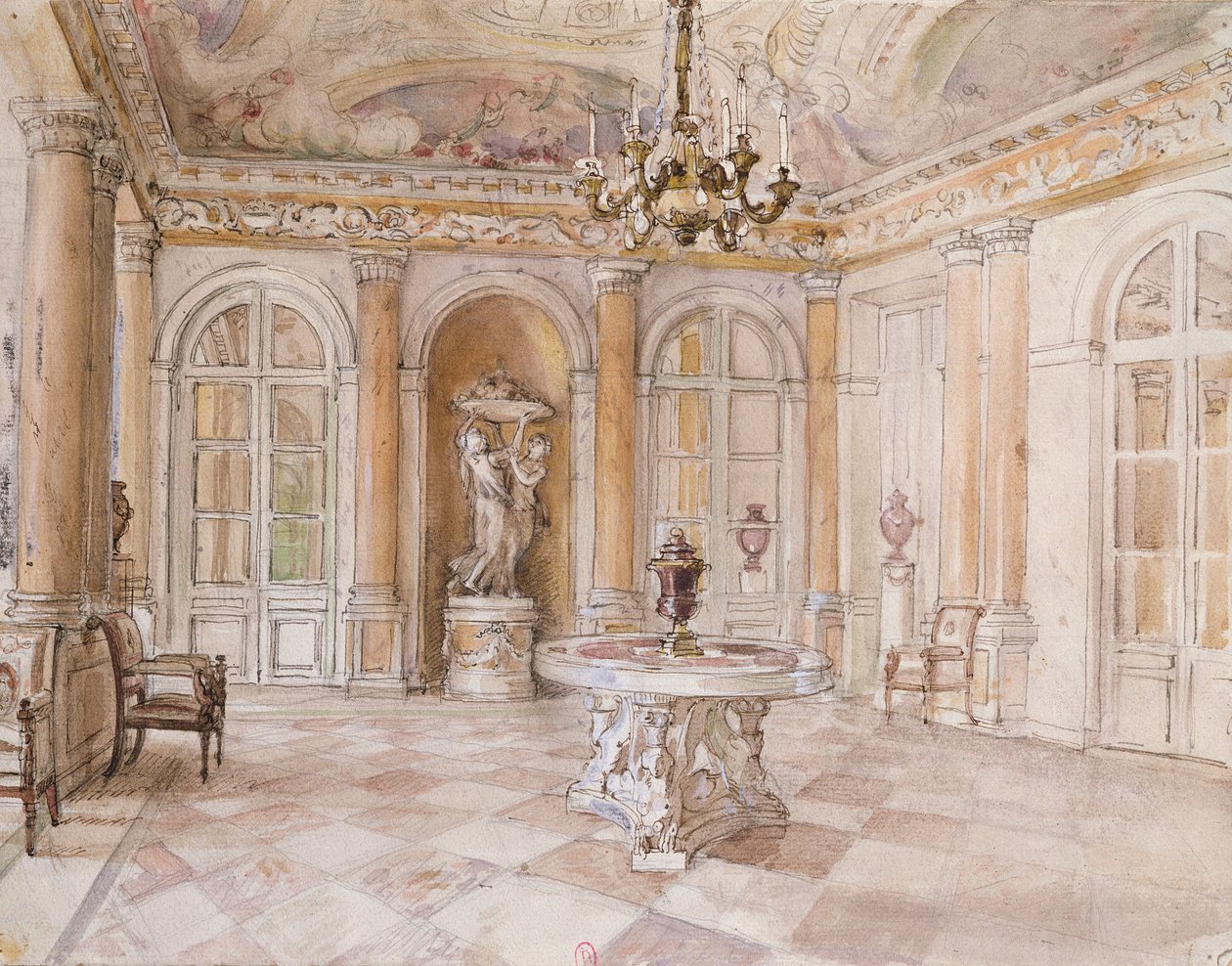 Interieur van het appartement van Jacques Doucet door Adrien Karbowsky