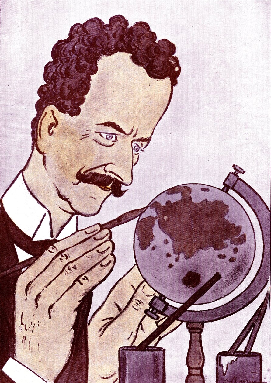 Cartoon door Philippe Berthelot (1866-1934) Franse politicus en diplomaat - tekening door Adrien Barrère (1877-1931) uit Fantasio door Adrien Barrere