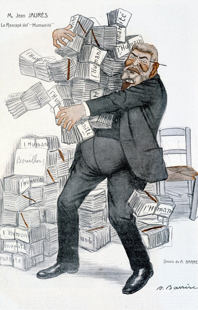 Jean Jaurès, de "overlevende van de Mensheid" - door Adrien Barrère (1877-1931), in "Fantasio" van 01/11/1906 door Adrien Barrere