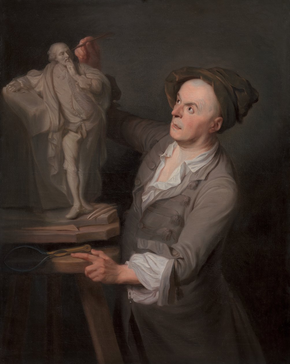 Louis-François Roubiliac modelleert zijn monument voor Shakespeare door Adrien Carpentiers