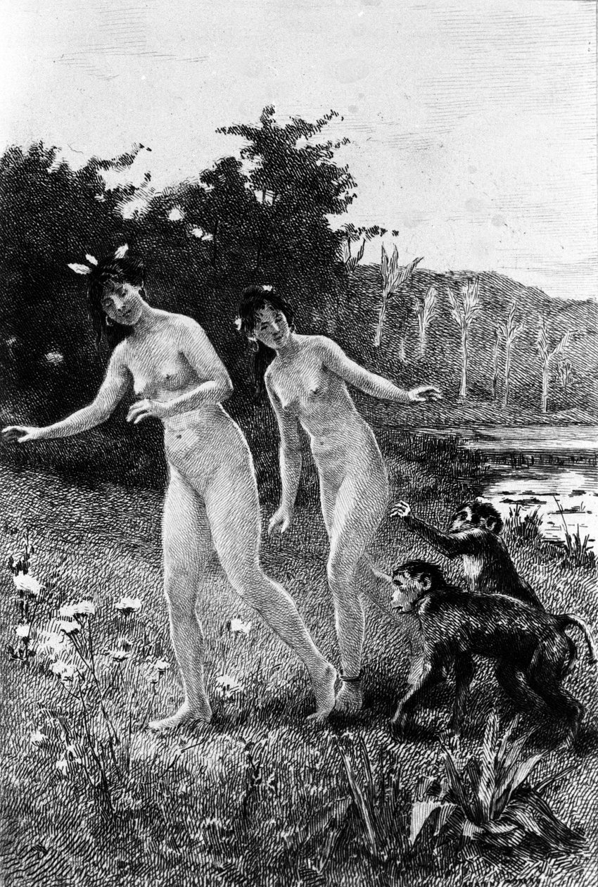 Gravure door Adrien Moreau (1843-1906) ter illustratie van 