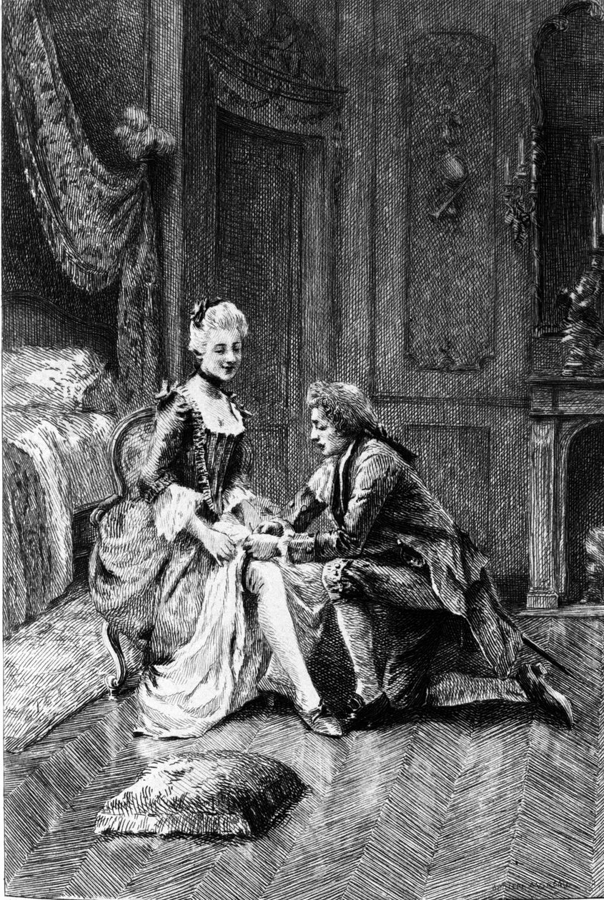 Gravure door Adrien Moreau (1843-1906) ter illustratie van 