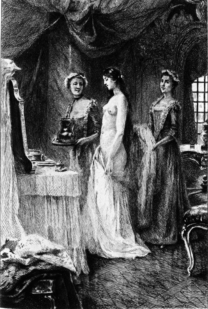 Gravure door Adrien Moreau (1843-1906) ter illustratie van 