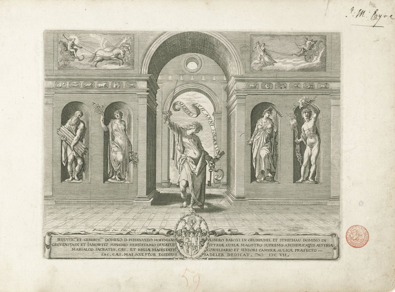 Janus en de vier seizoenen door Egidius  Sadeler (II)