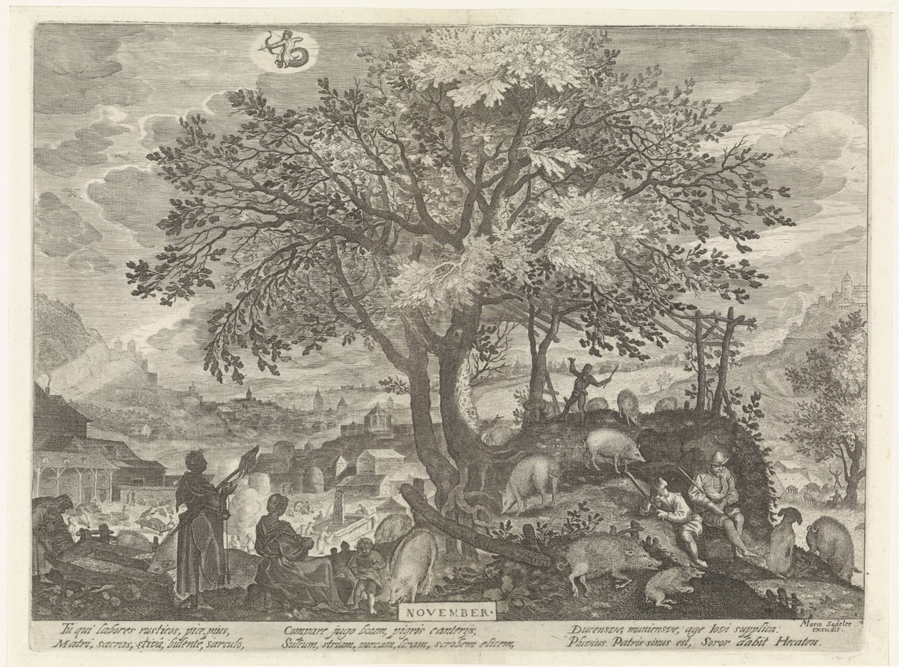 November door Egidius  Sadeler (II)
