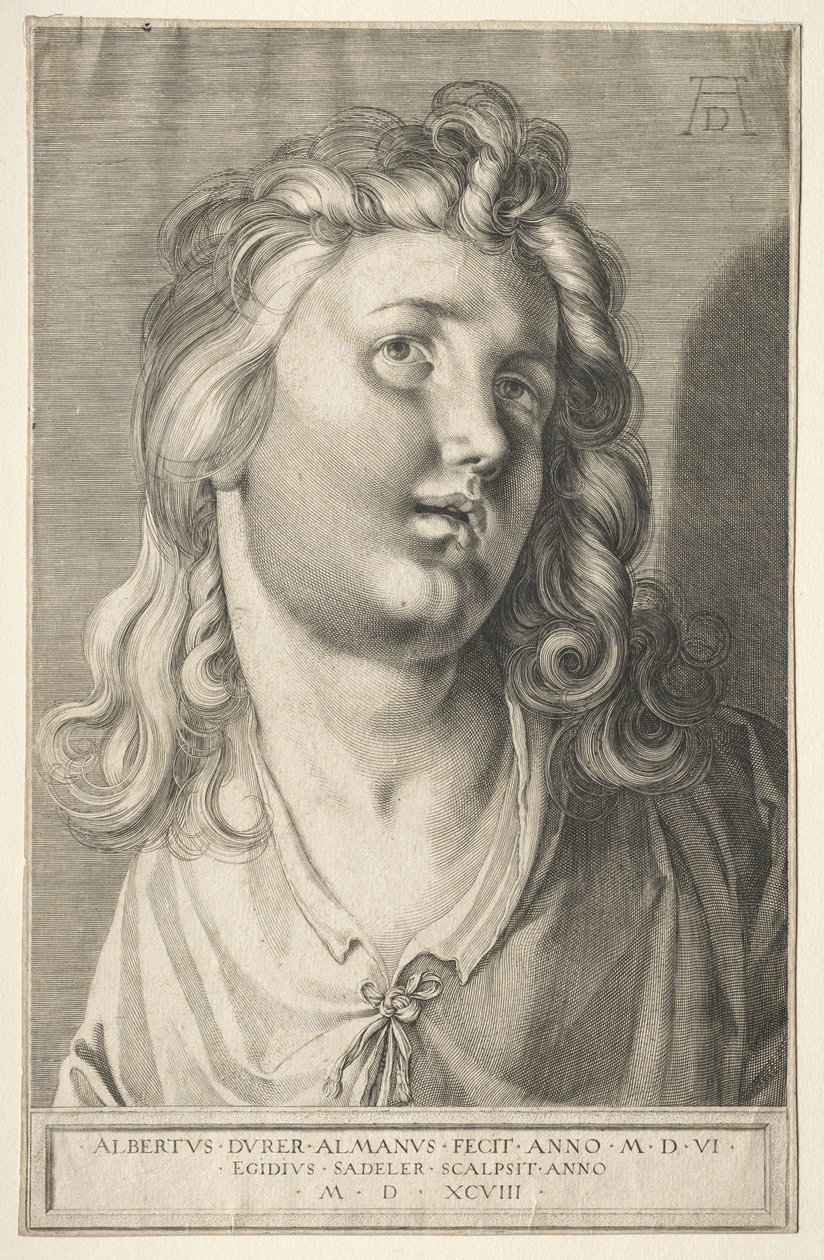 Vrouwelijk hoofd door Aegidius Sadeler
