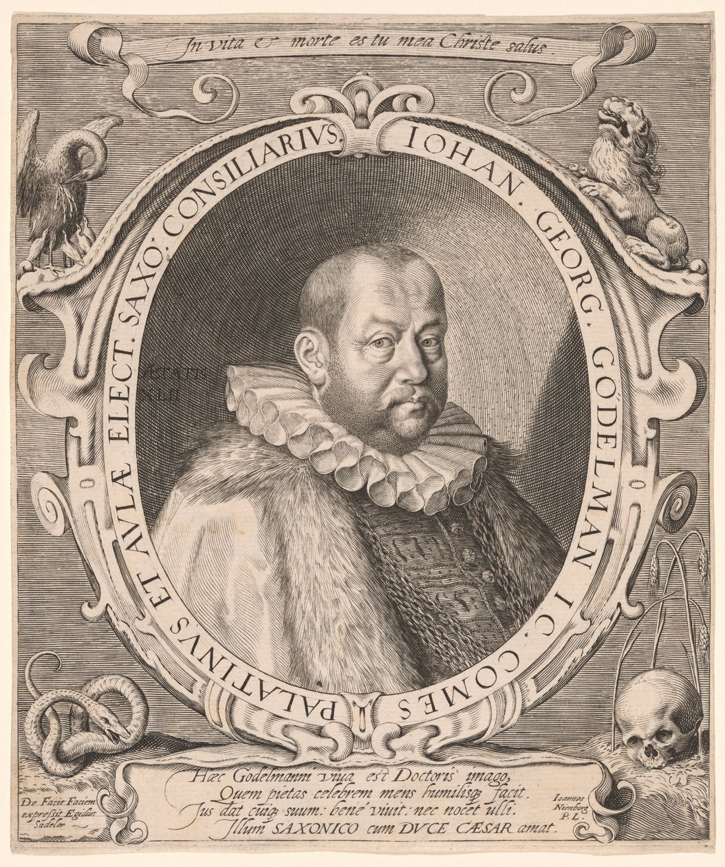 Johann Georg von Gödelmann, hoogleraar rechten, diplomaat door Aegidius Sadeler II