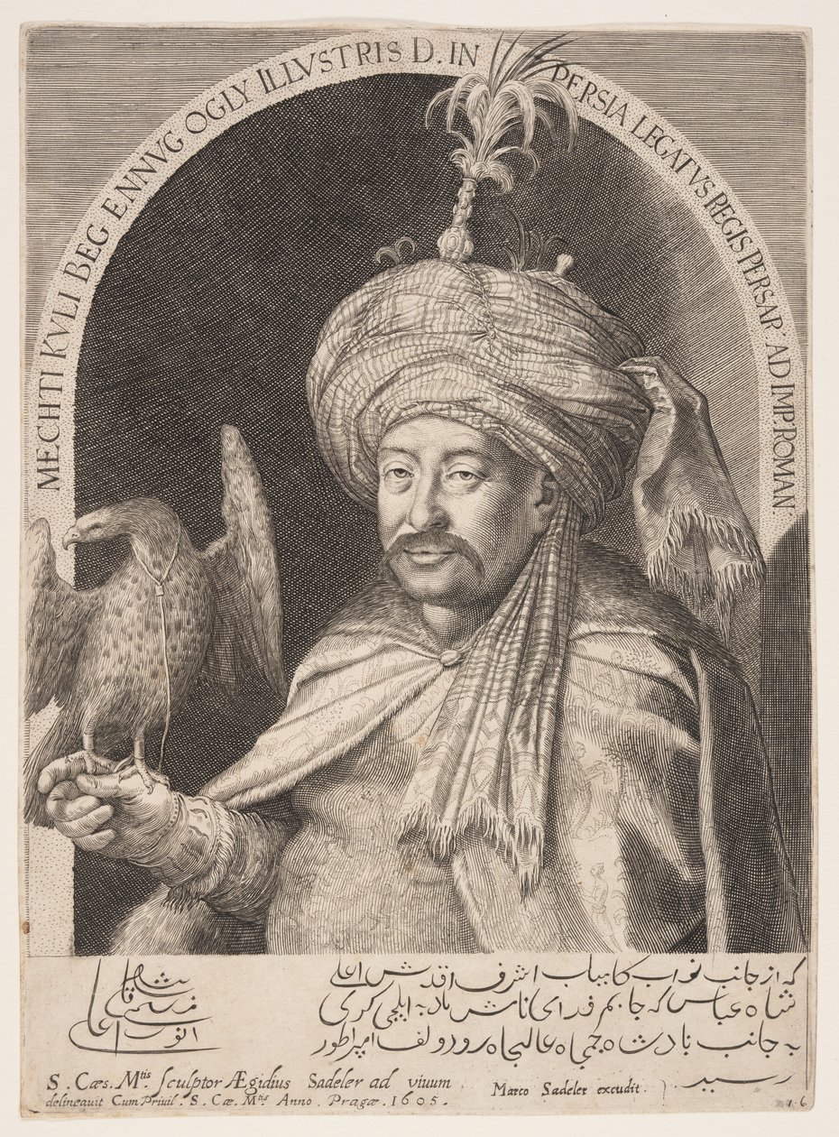 Mechti Kuli Beg (Mehdi Quli Beg), Perzisch ambassadeur in Praag door Aegidius Sadeler II