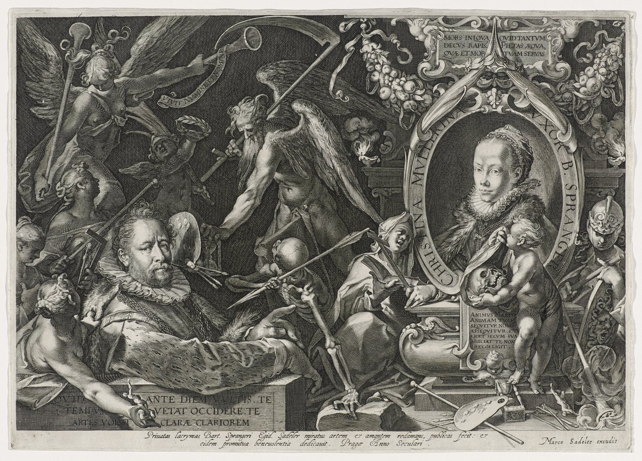 Bartholomaeus Spranger en zijn vrouw, Christina Muller, 1600 door Aegidius Sadeler or Saedeler