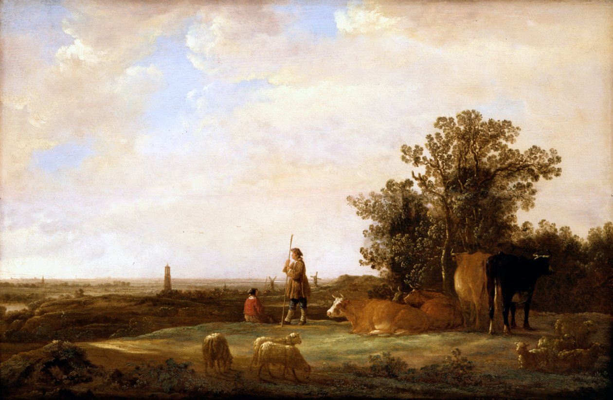 Uitzicht op een Vlakte door Aelbert Cuyp