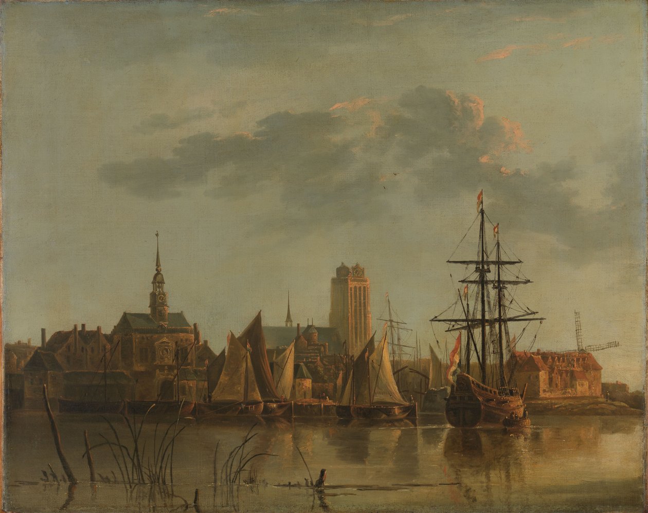 View of Dordrecht at Sunset door Aelbert (after) Cuyp
