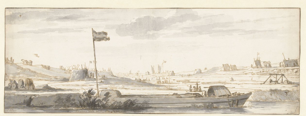 Het graven van het Mallegat buiten Dordrecht, 1648 door Aelbert Cuyp (attributed to)