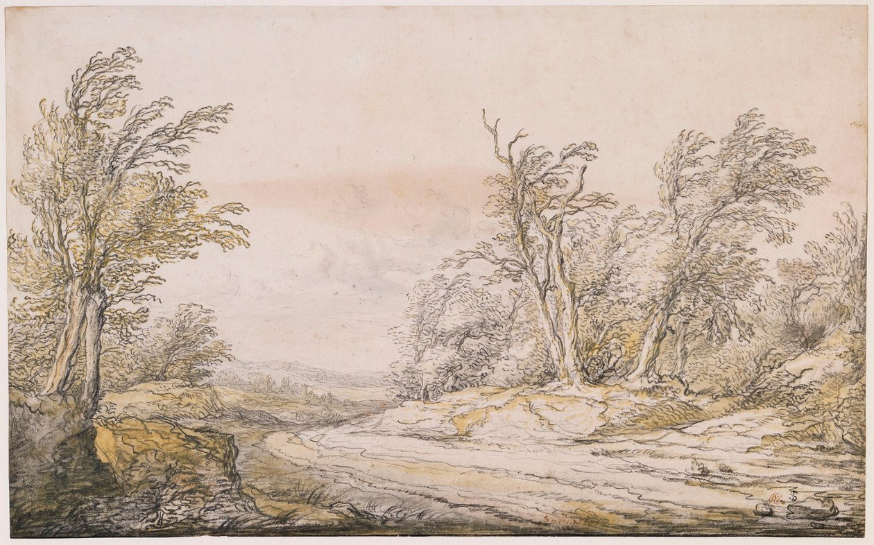 Een weg door de duinen door Aelbert Cuyp