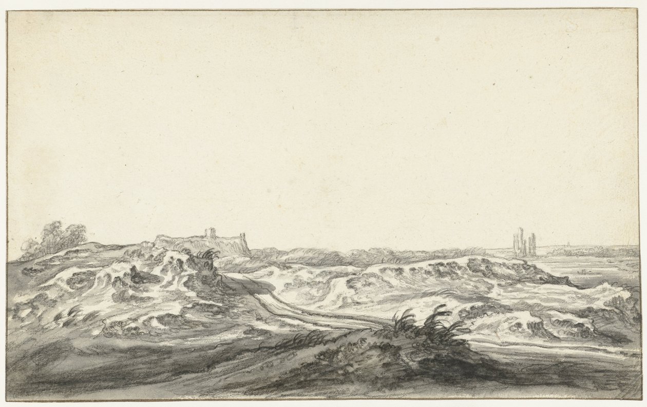 Gezicht uit de duinen op het Huis te Kleef bij Haarlem door Aelbert Cuyp