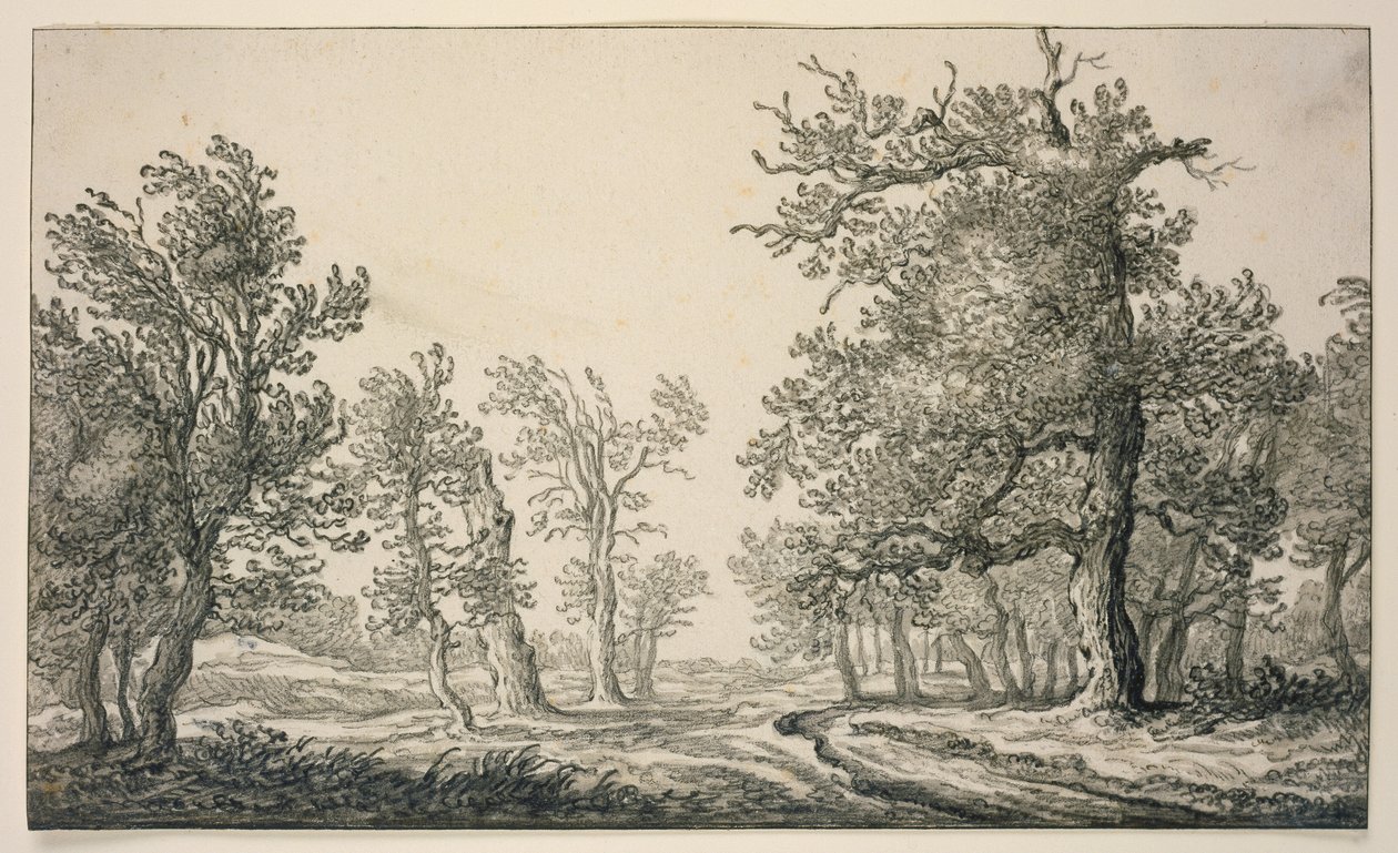 Pad door een eikenbos door Aelbert Cuyp