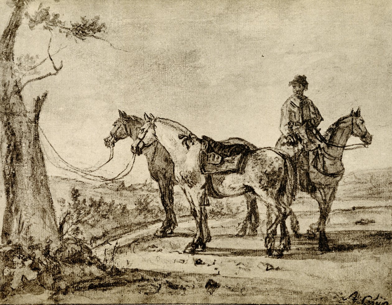 Drie paarden door Aelbert Cuyp
