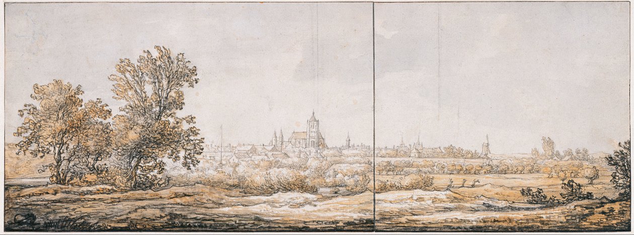 Uitzicht op Arnhem vanuit het zuiden, c. 1645 door Aelbert Cuyp