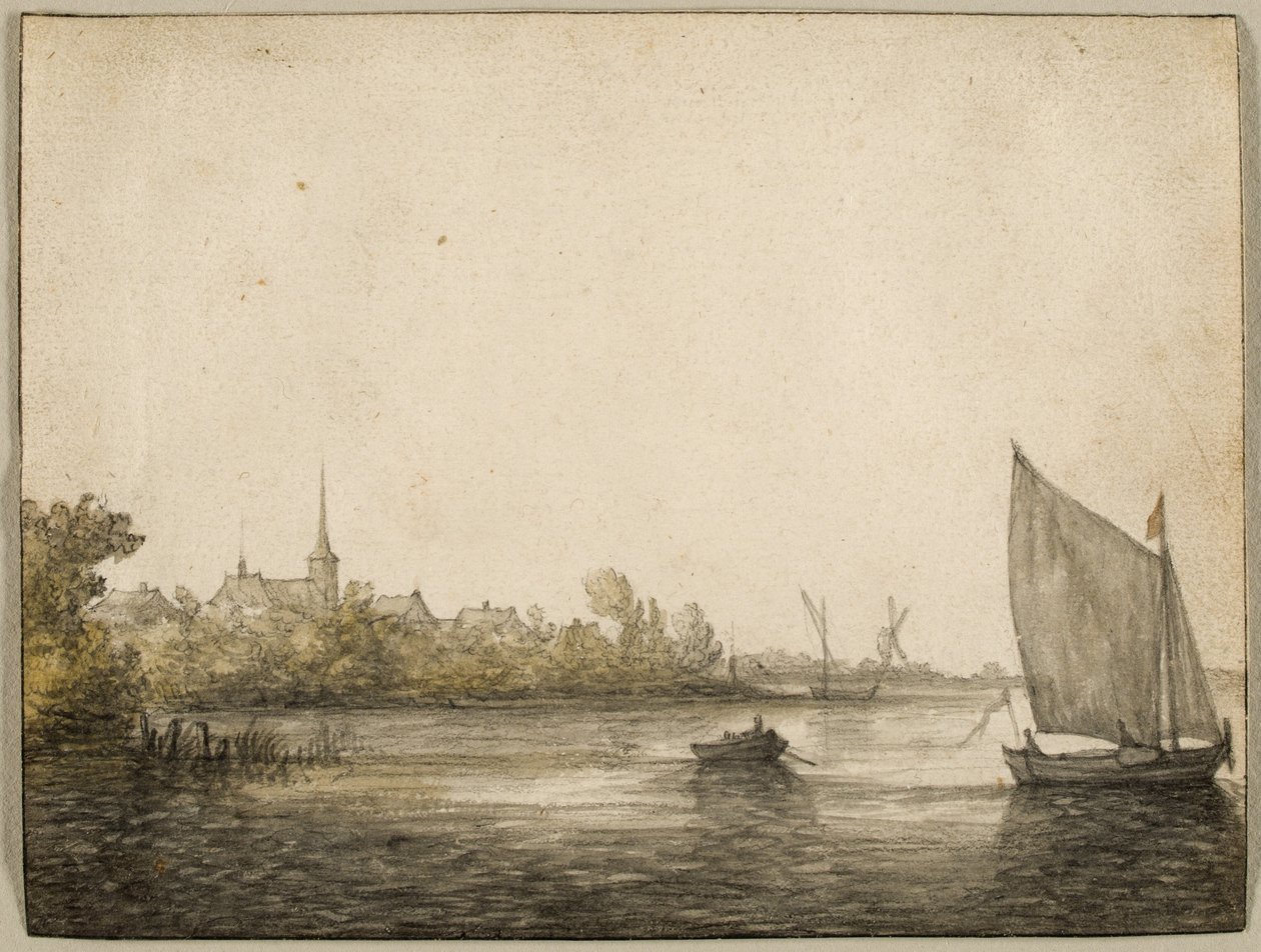 Uitzicht op IJsselmonde Gezien Over de Nieuwe Maas door Aelbert Cuyp