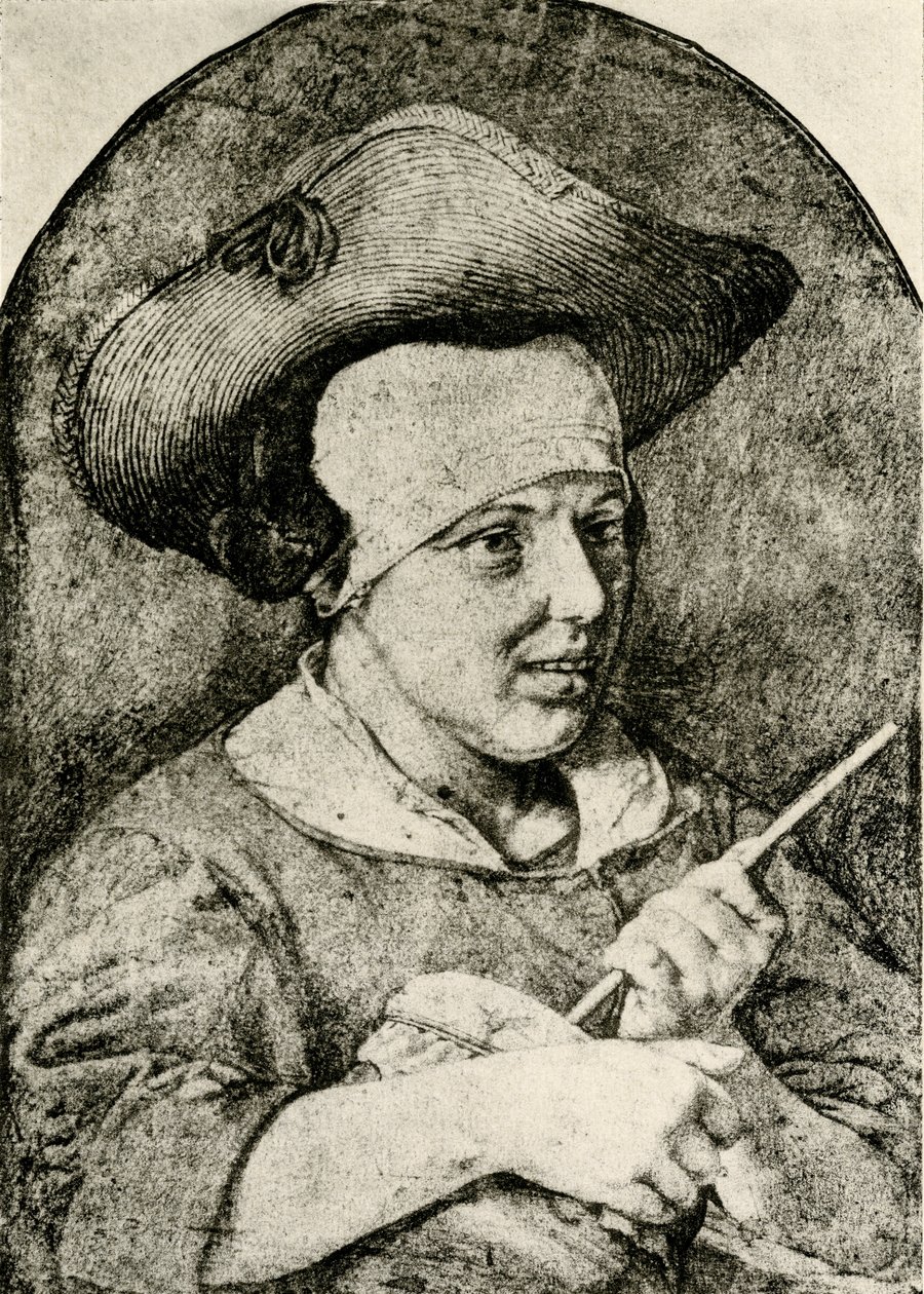 Vrouw met strohoed en Rommelpot door Aert Cosyn