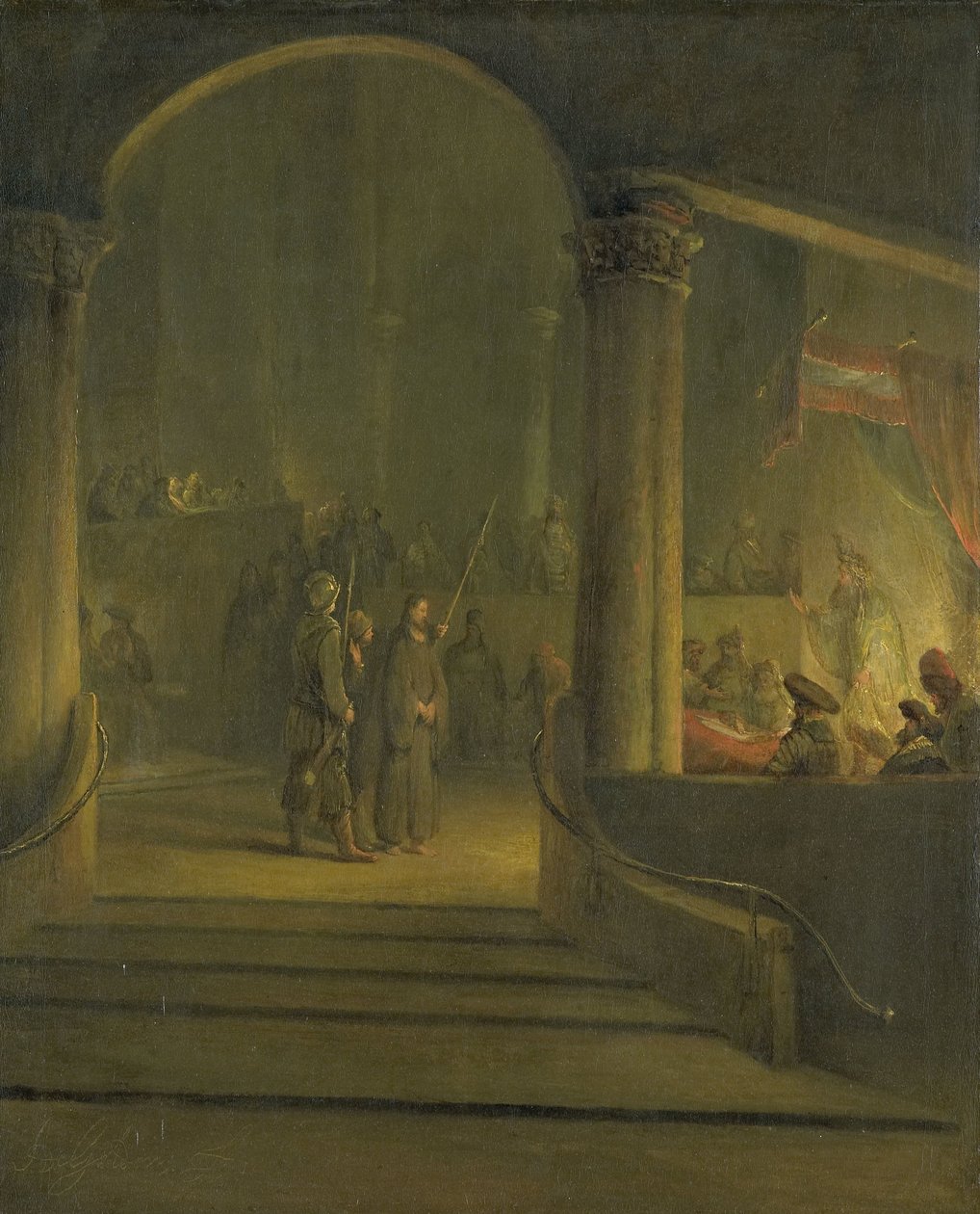Christus voor Caïphas door Aernt de Gelder