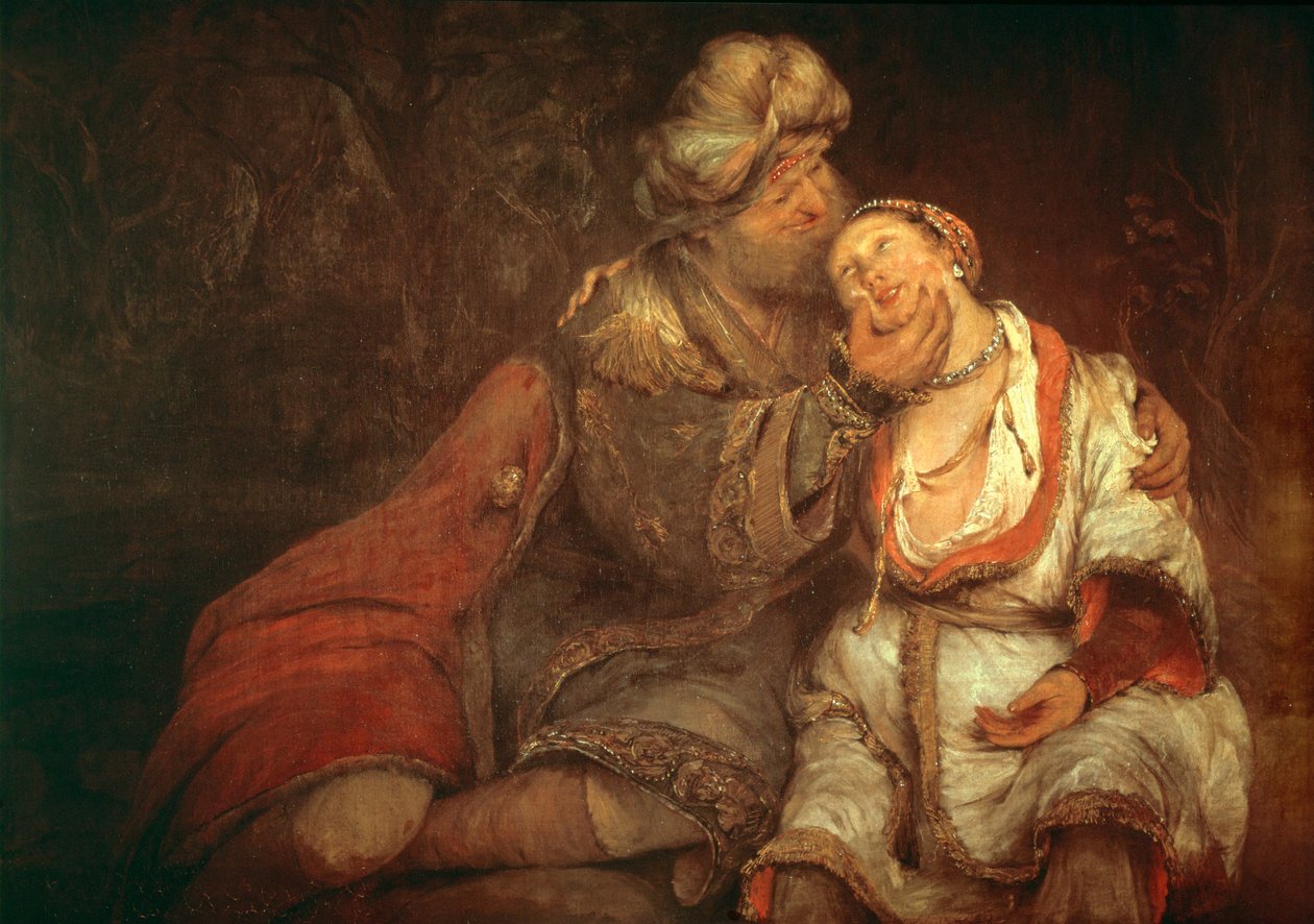 Ruth en Boaz ... (olieverf op doek) door Aert de Gelder