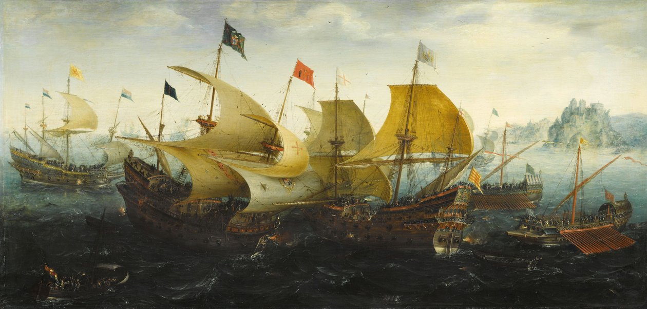 De slag bij Cadiz van 1587 door Aert van Antum