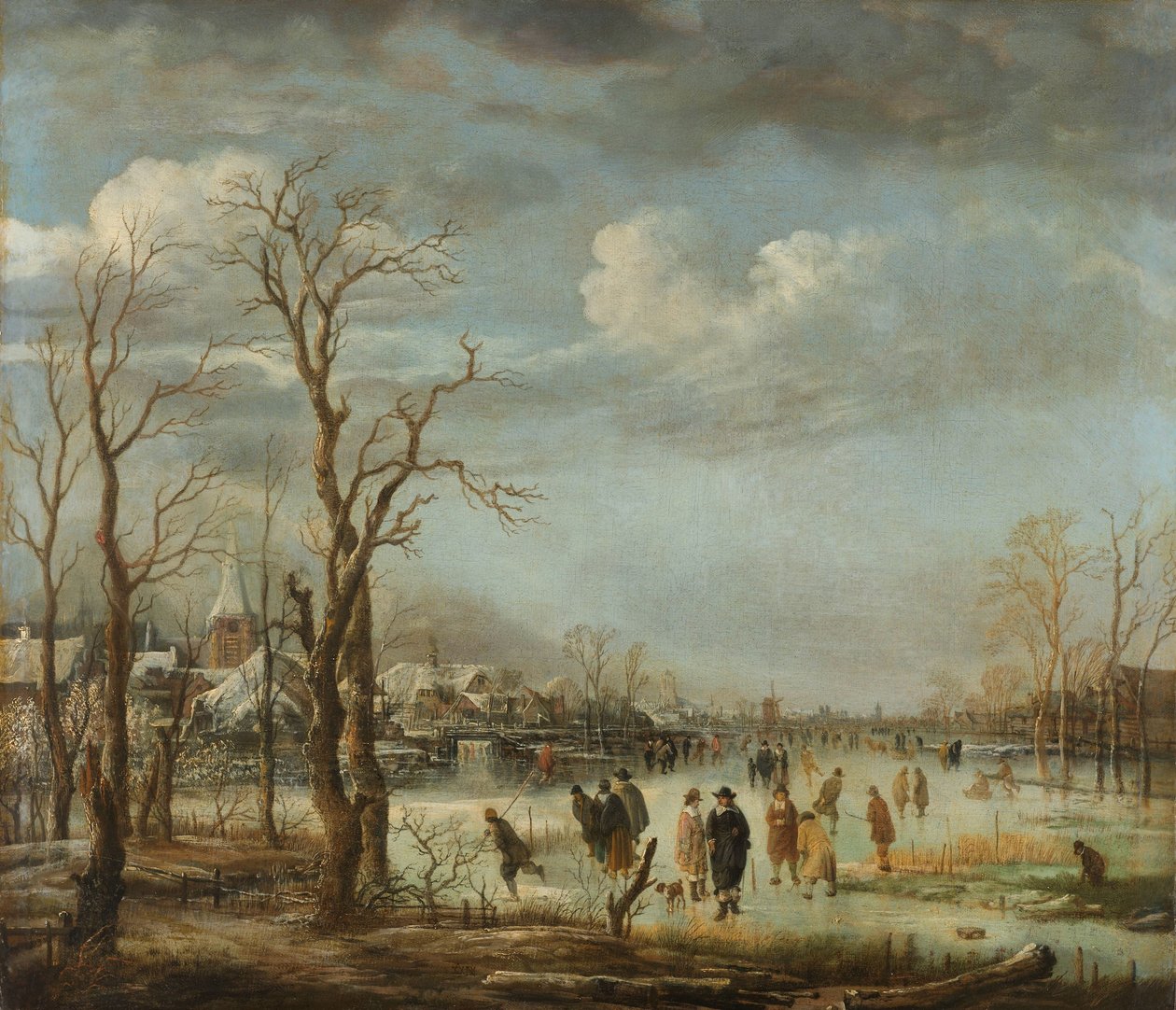 Rivierzicht in de Winter door Aert van der Neer