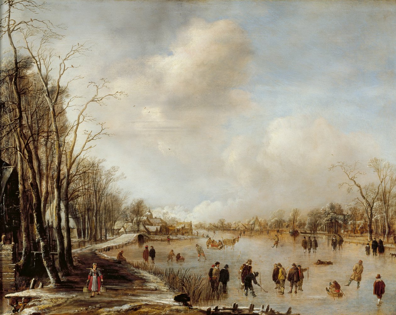 Winterlandschap, 1645 door Aert van der Neer