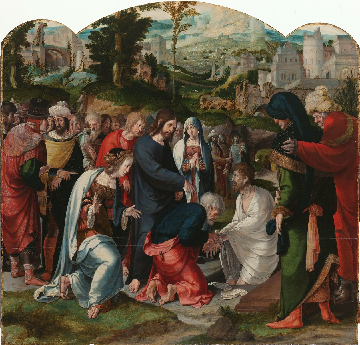 De Opwekking van Lazarus door Aertgen Claesz van Leyden (attributed to)