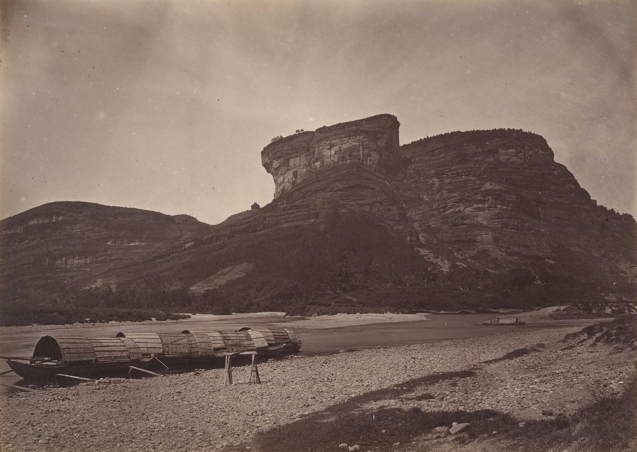 Tempel van Tai-wang bij Wu ü nabij Sing Chang Theemarkt, ca. 1869 door Afong Lai