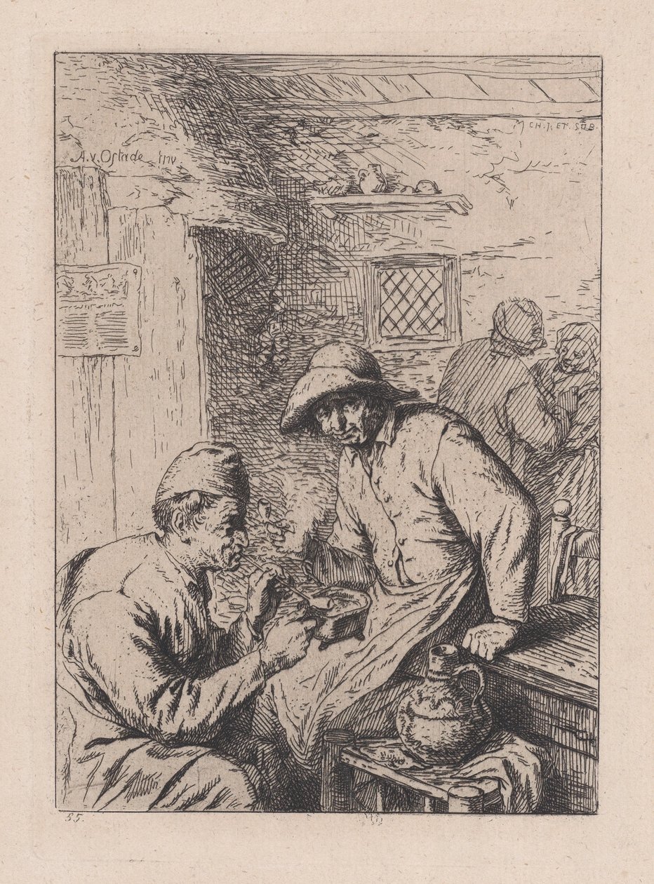 De Rookers, naar Ostade door After Adriaen van Ostade.