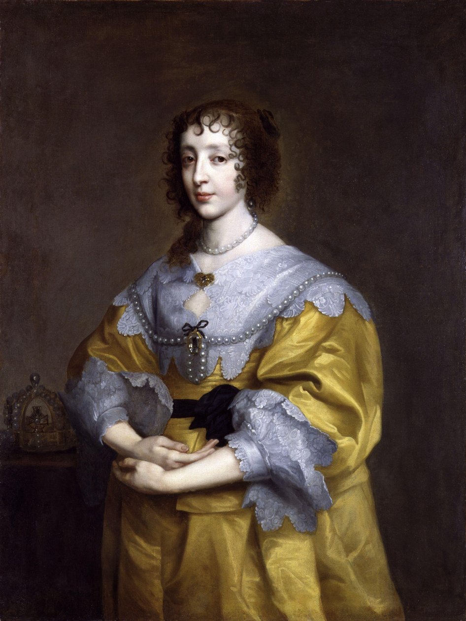 Portrait of Henrietta Maria de Bourbon, Queen of England (1609-1669) door after Anthony van Dyck
