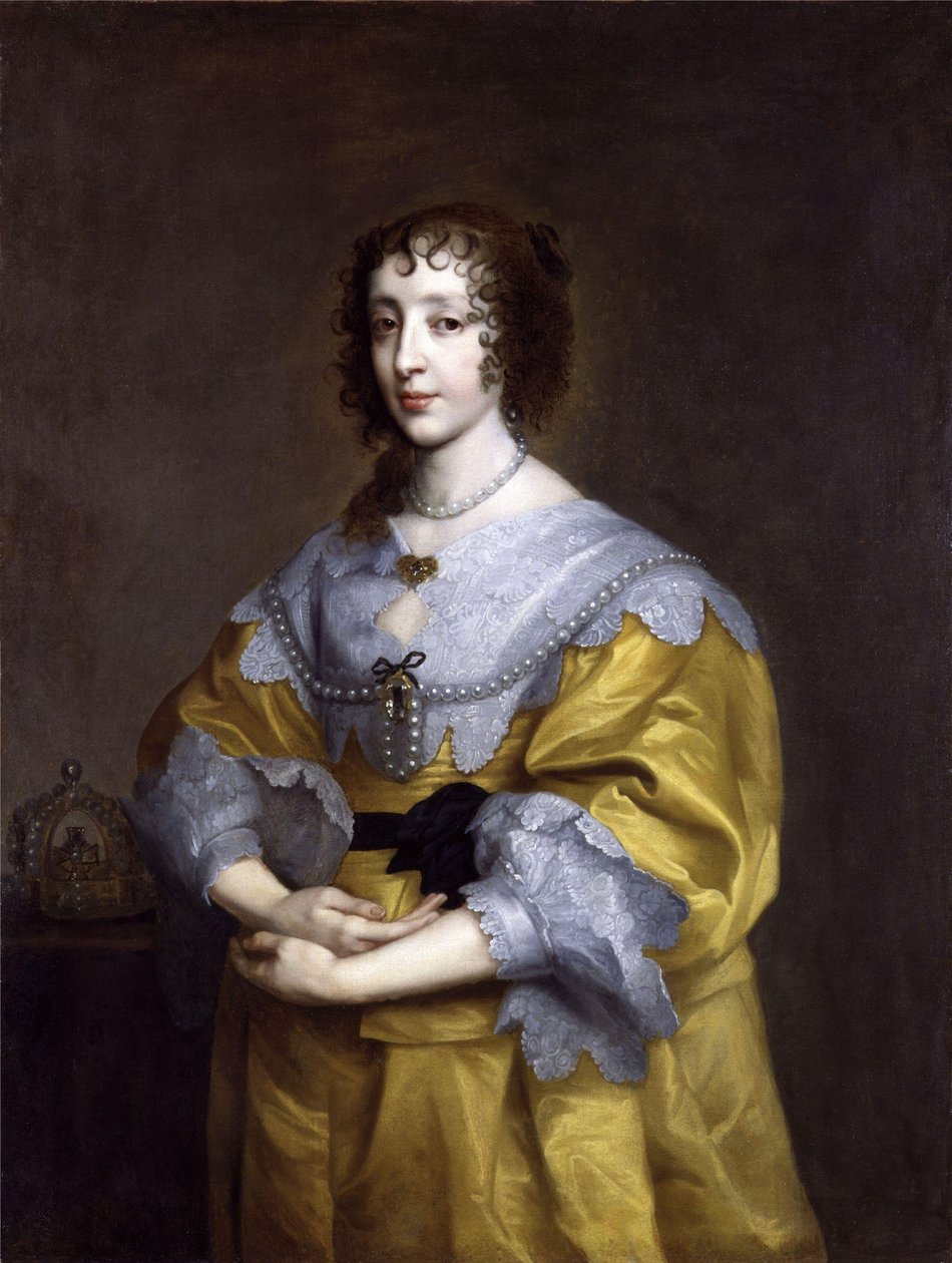 Portrait of Henrietta Maria de Bourbon, Queen of England (1609-1669) door after Anthony van Dyck
