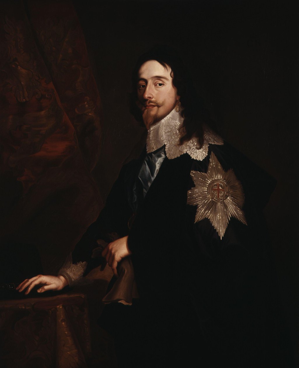 Portret van koning Karel I (1600-1649) door after Anthony van Dyck