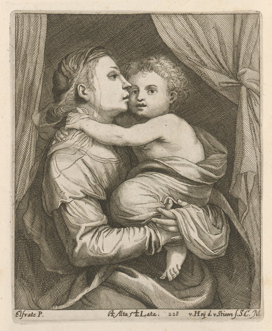 Madonna en kind door After David Teniers the Younger