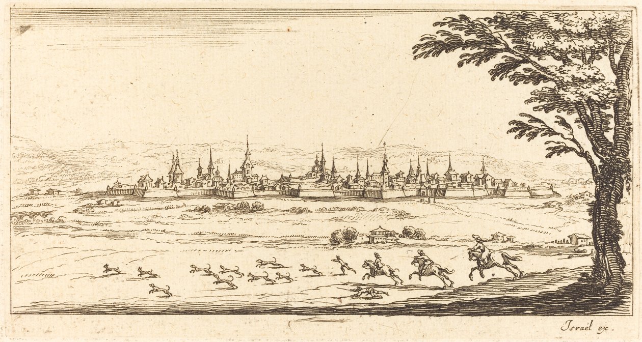 Uitzicht op Nancy door After Jacques Callot