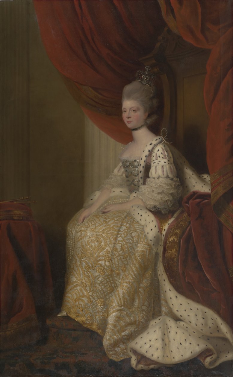 Charlotte Sophia van Mecklenburg-Strelitz (1744-1818), gemalin van George III door after Joshua Reynolds