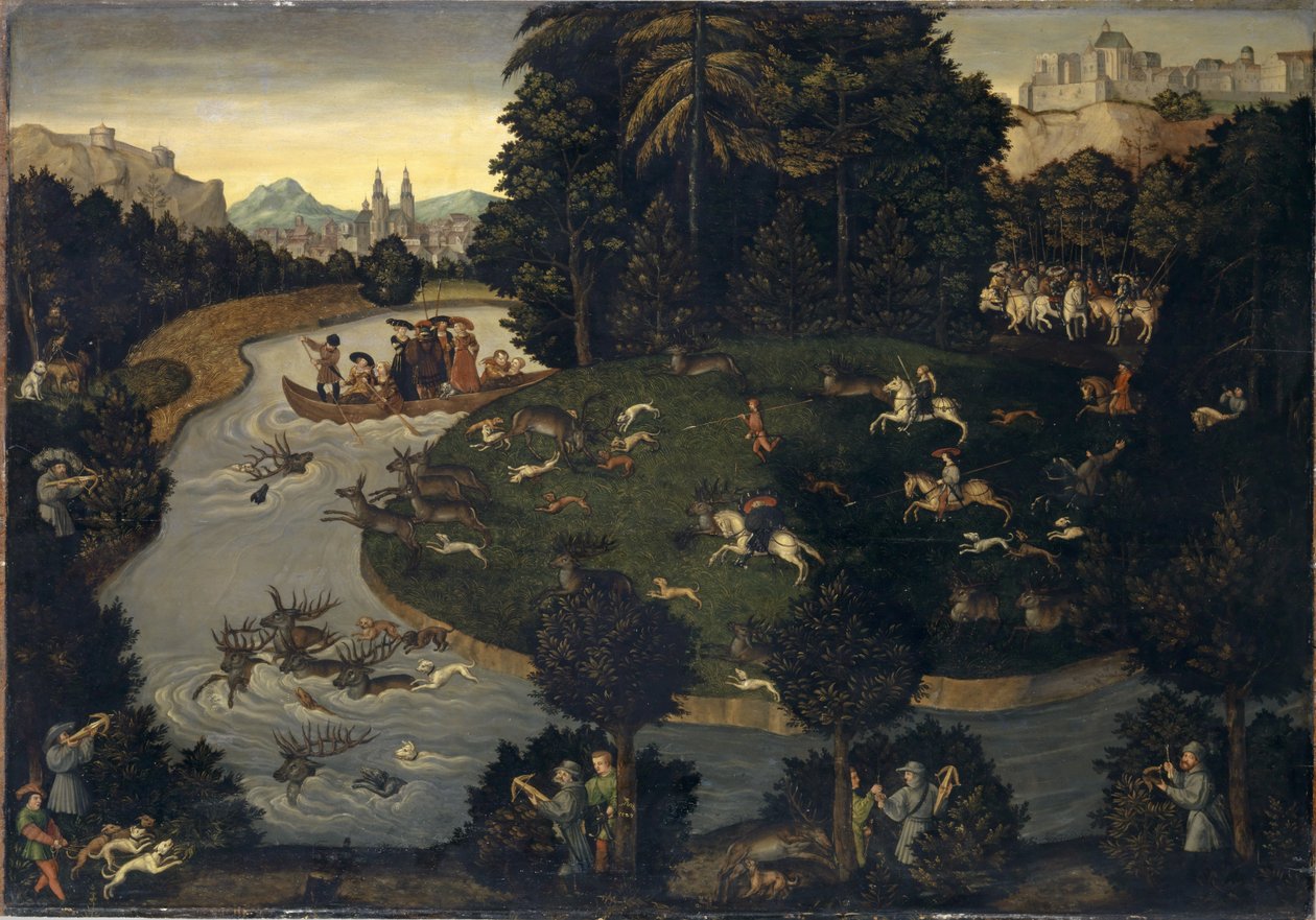 Jacht op adelaar door after Lucas Cranach the Elder