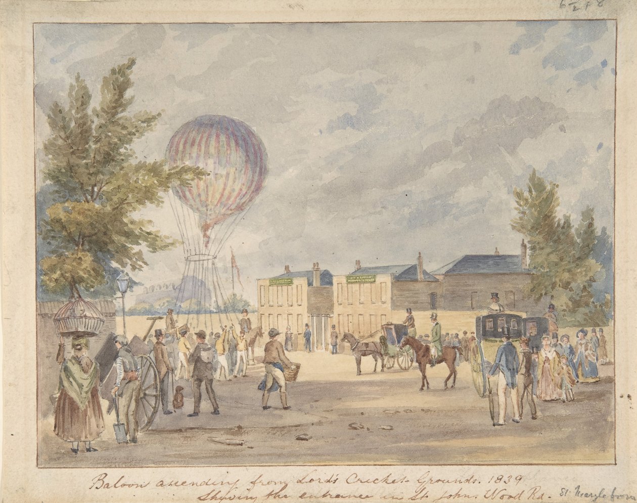 Ballon opstijgend bij de ingang van Lord