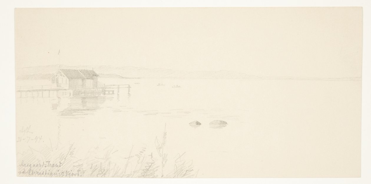 Aalsgaard strand bij Christianiafjord door Agnes Lunn