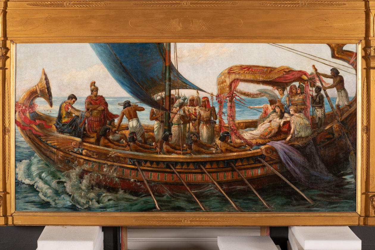 De Vlucht van Antonius en Cleopatra uit de Slag bij Actium, c.1897 door Agnes Pringle