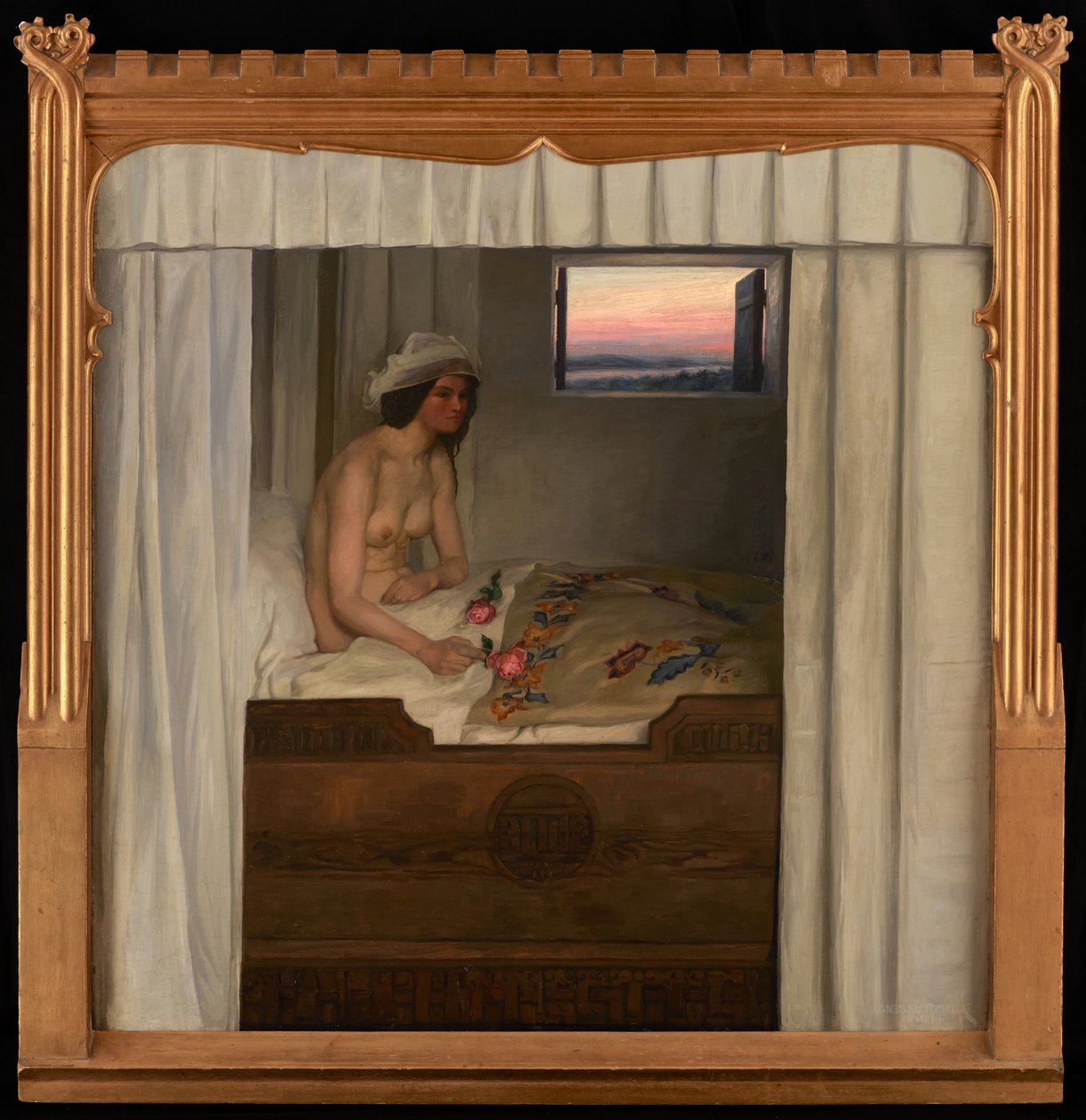 Jomfru Blidelil (De maagd Blidelil) (olieverf op doek) door Agnes Slott-Muller