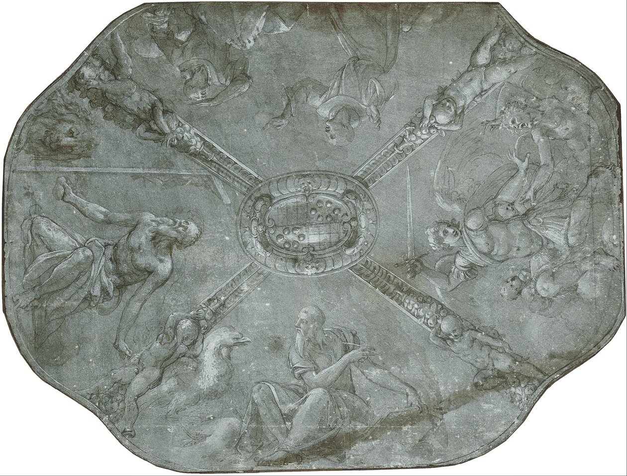 Schets voor het plafondfresco in de Capella d
