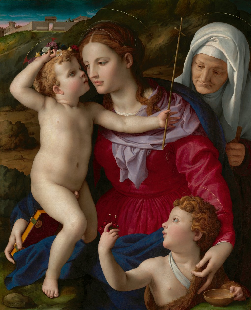 Maria met Kind, de heilige Elisabeth en de heilige Johannes de Doper door Agnolo Bronzino